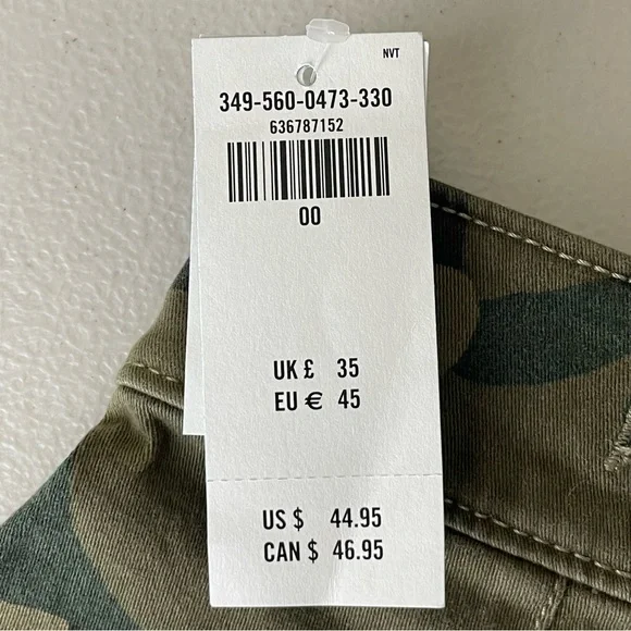 HOLLISTER NWT ULTRA HIGH RISE GREEN CAMO TWILL MOM DENIM SHORTS 00 - Picture 5 of 10